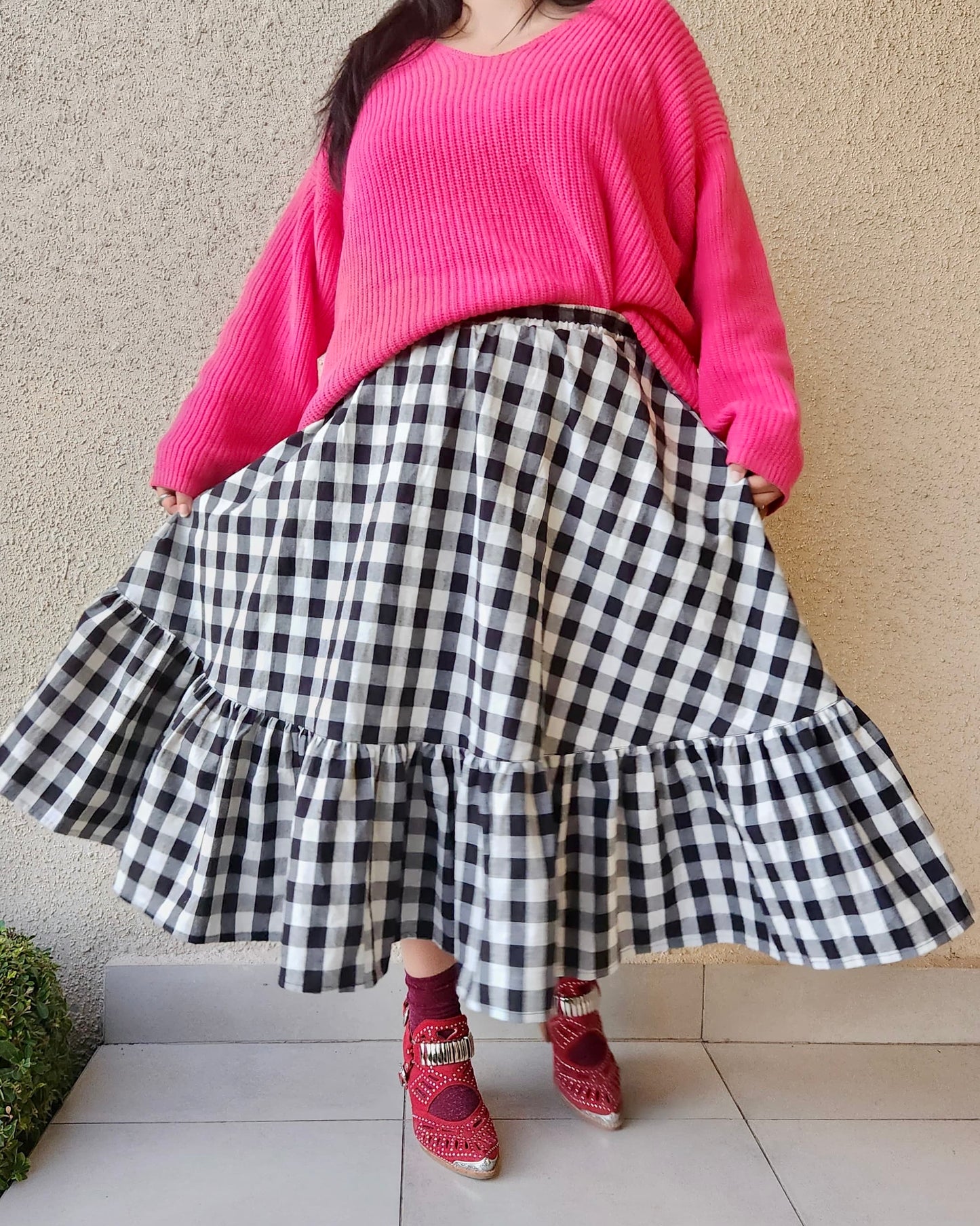 Falda Maya Midi minorca negro