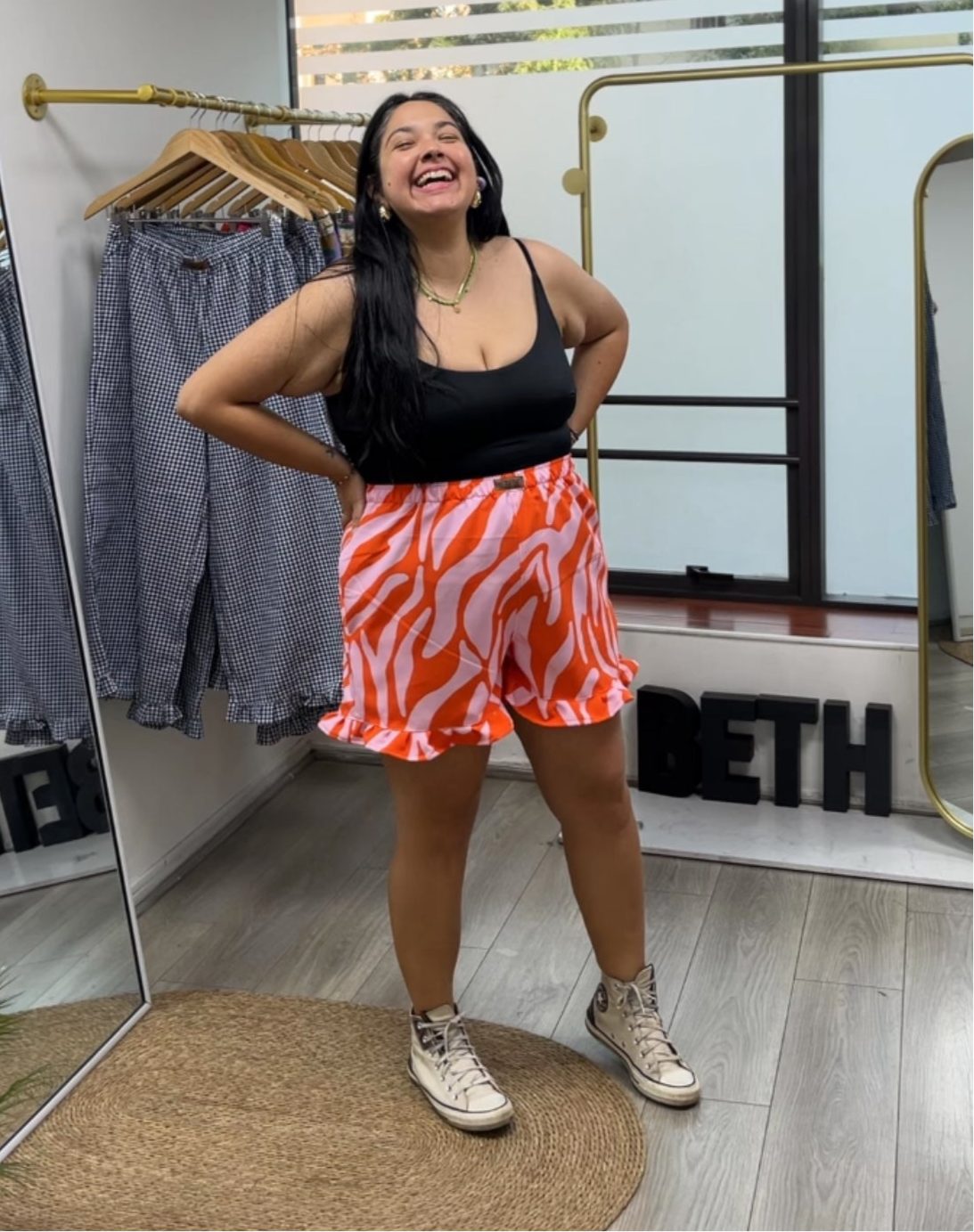 Short Lillie cebra naranjo rosa
