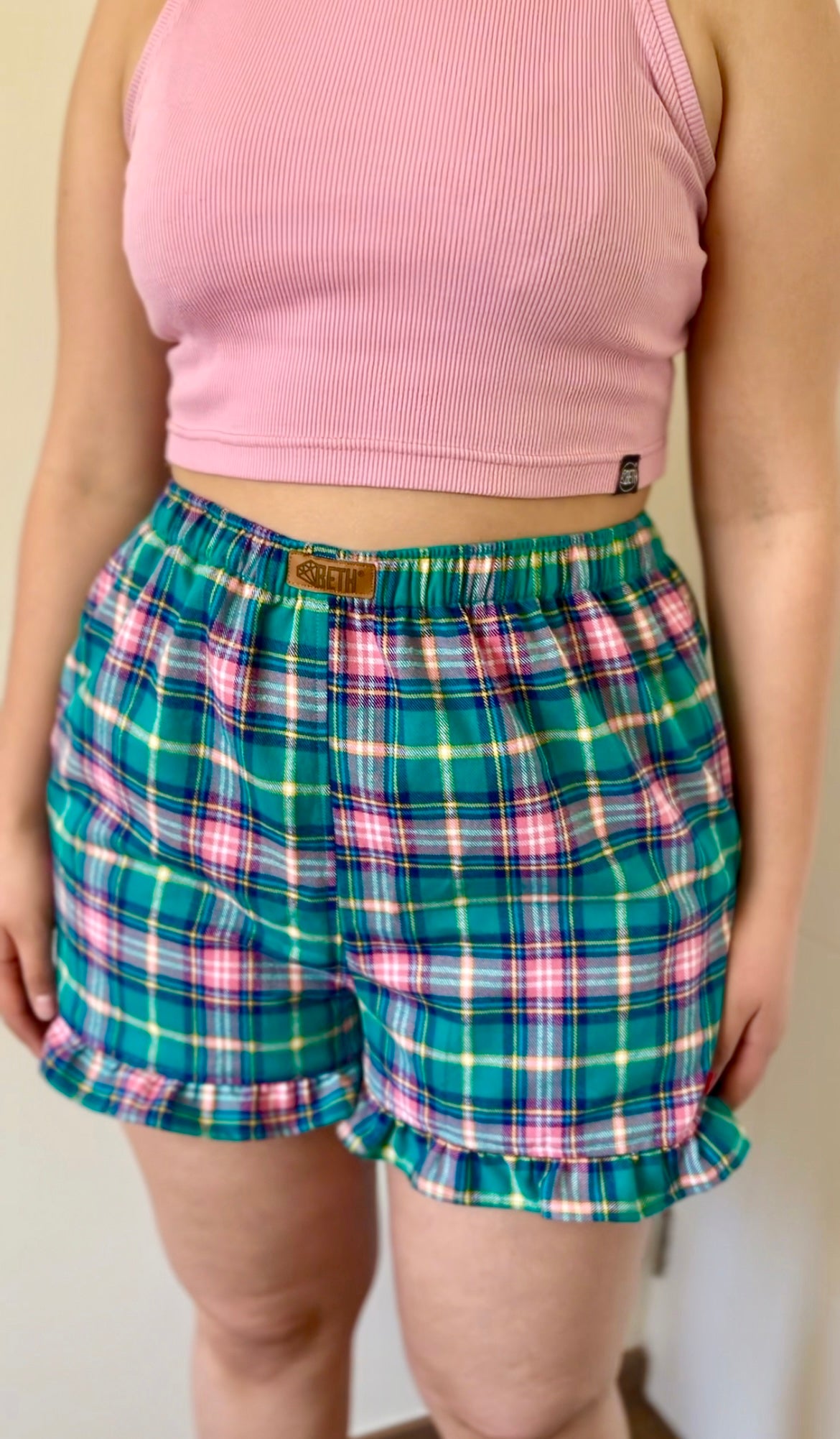 Short Lillie tartán turquesa