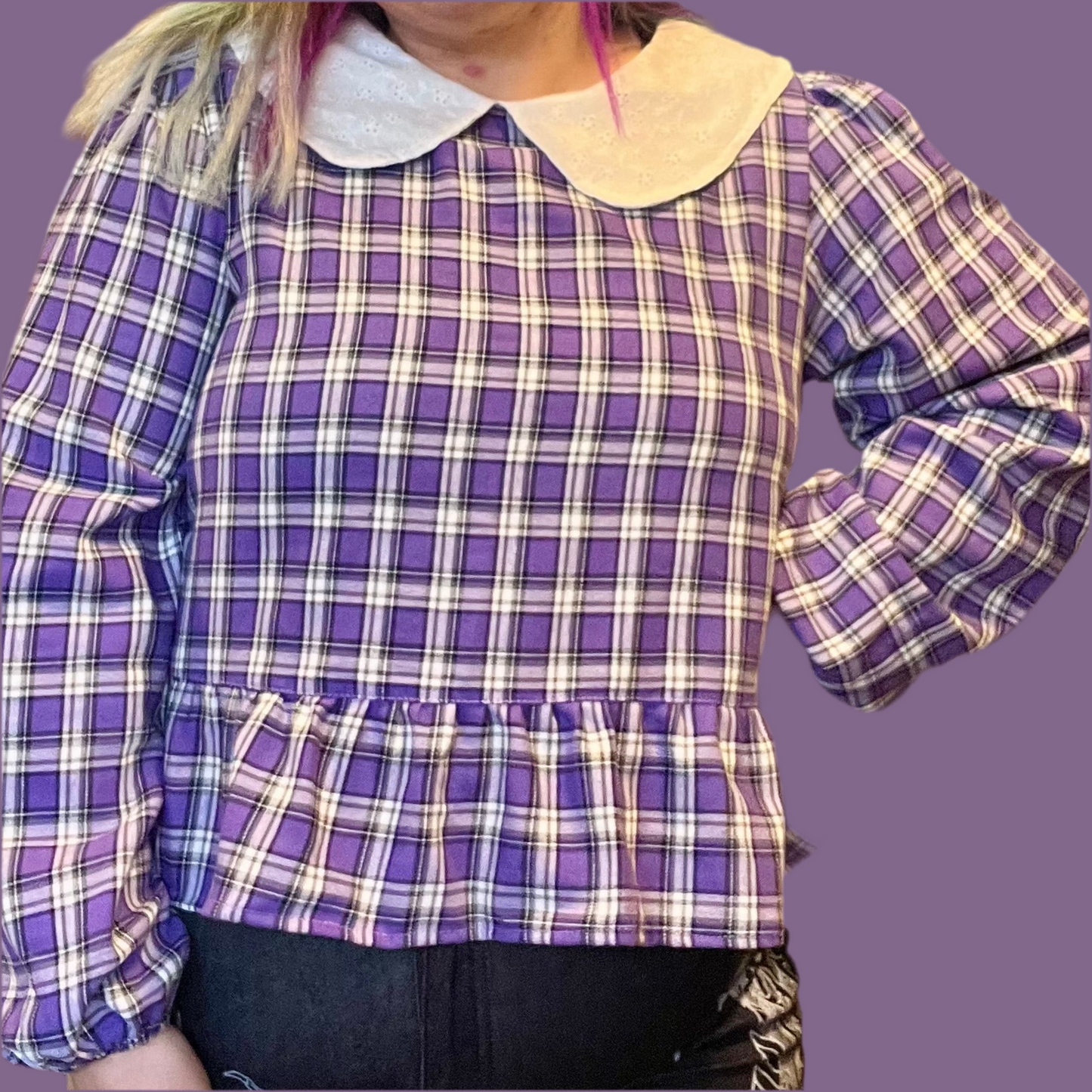 Blusa Nina tartan lila