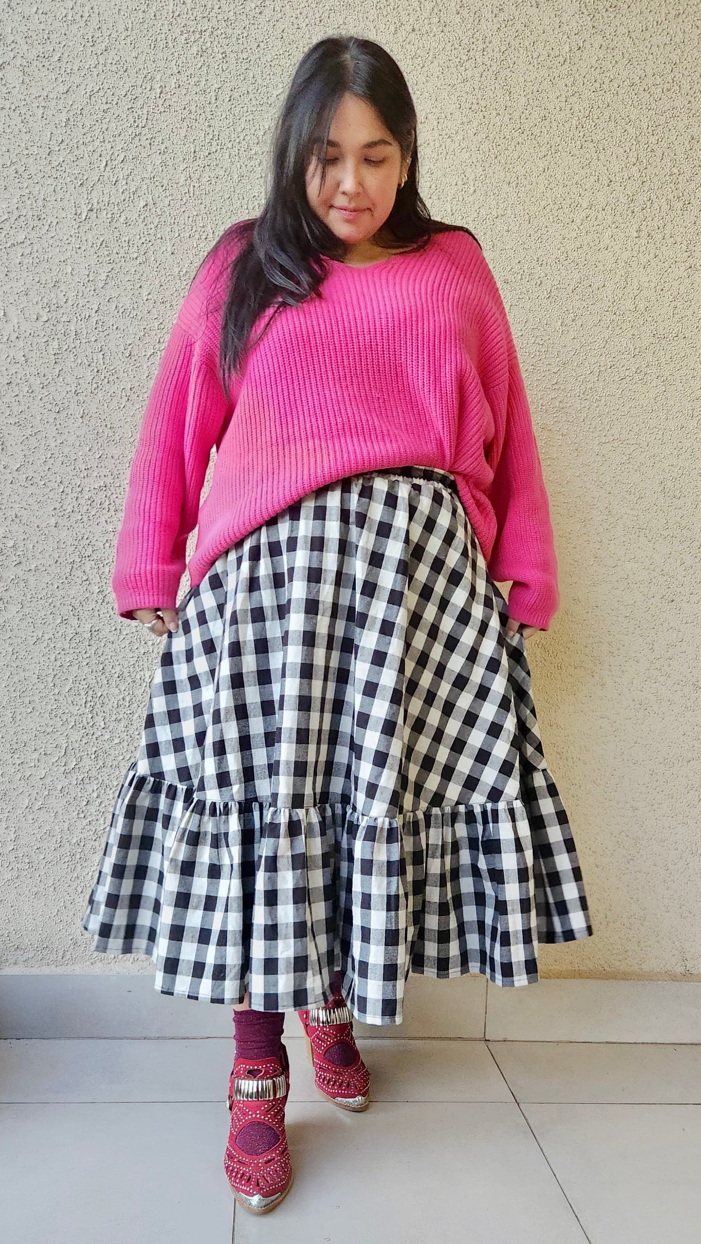 Falda Maya Midi minorca negro