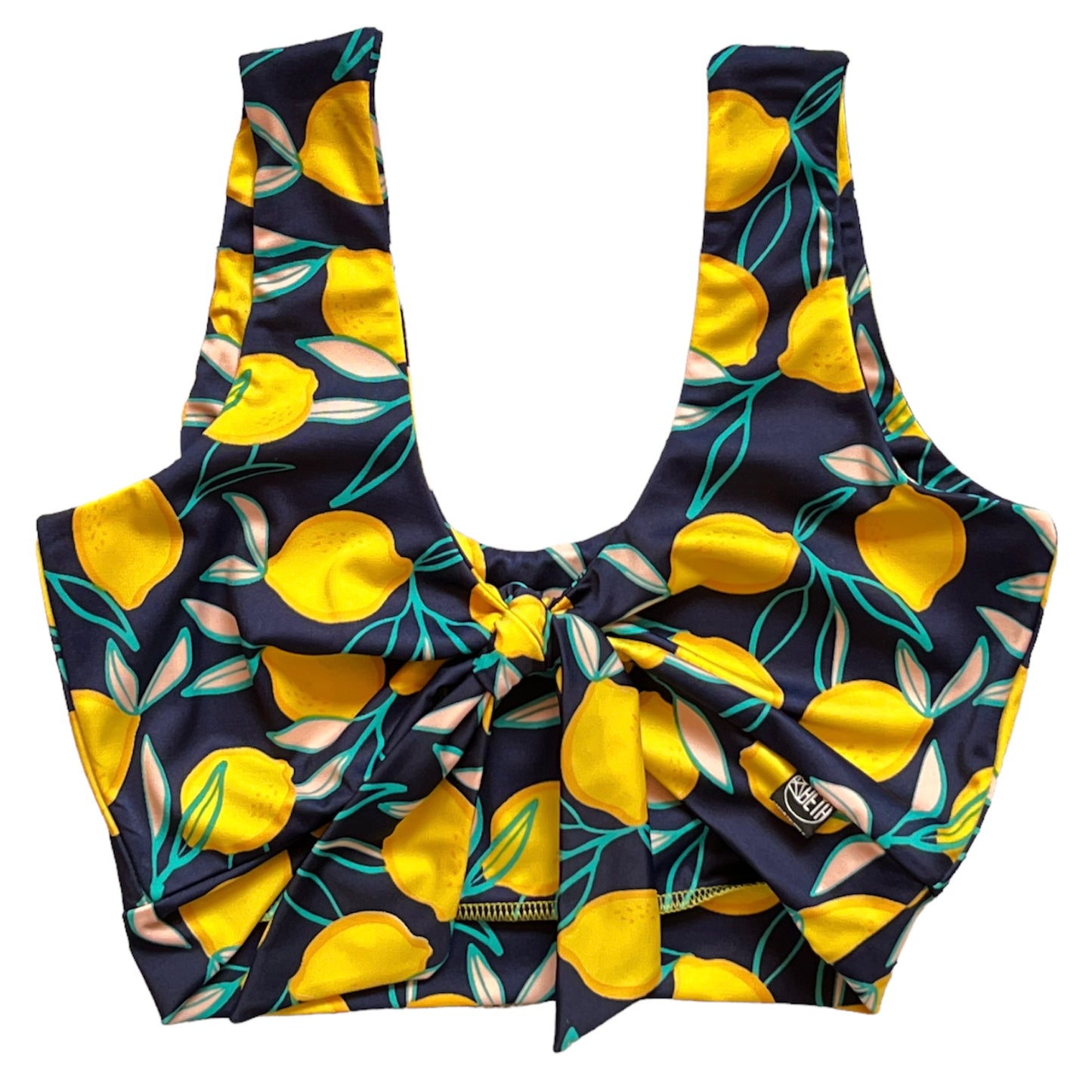 Top knot azul limones