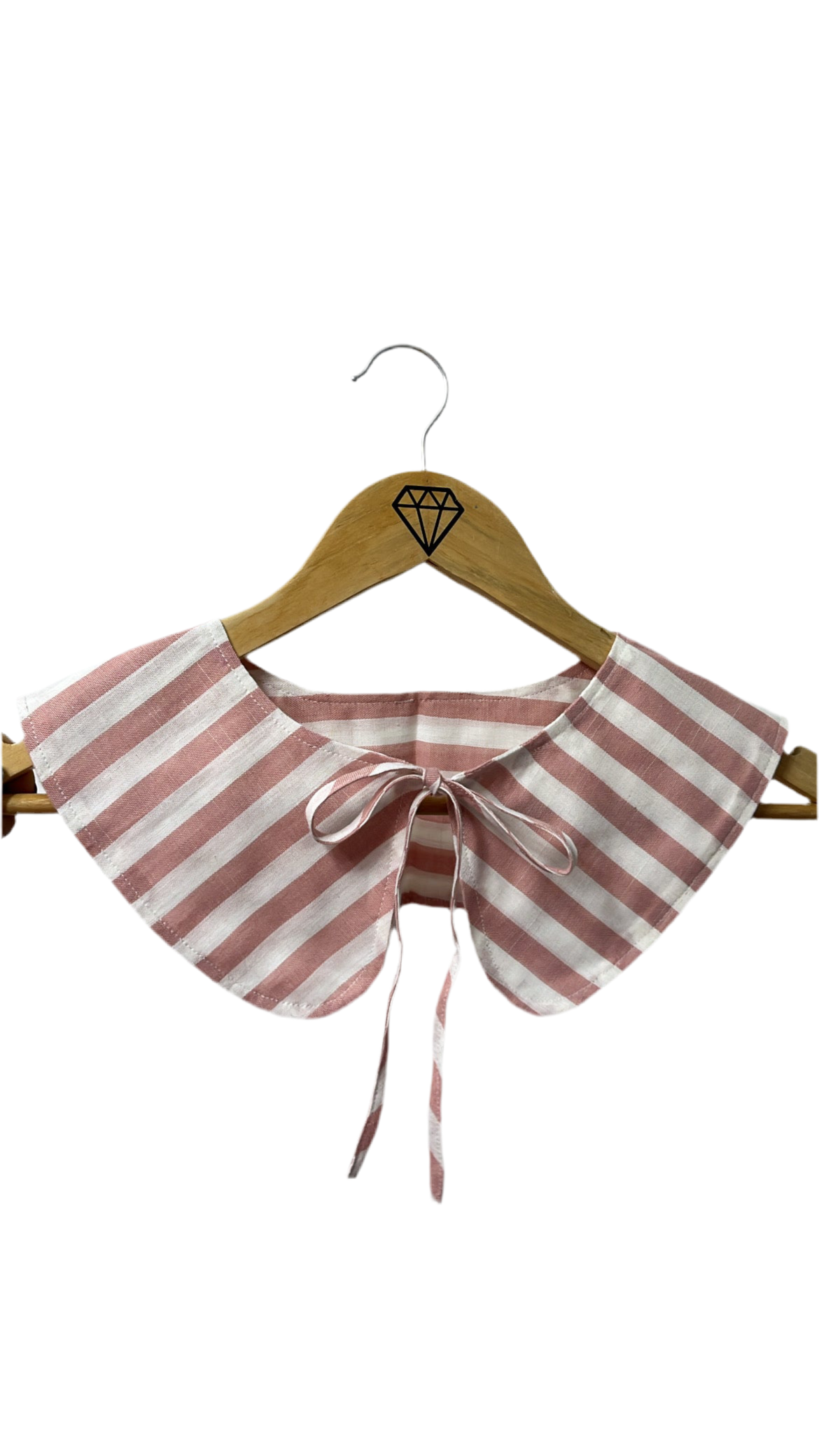 Collar textil cuello bobo adulto rayas palo rosa