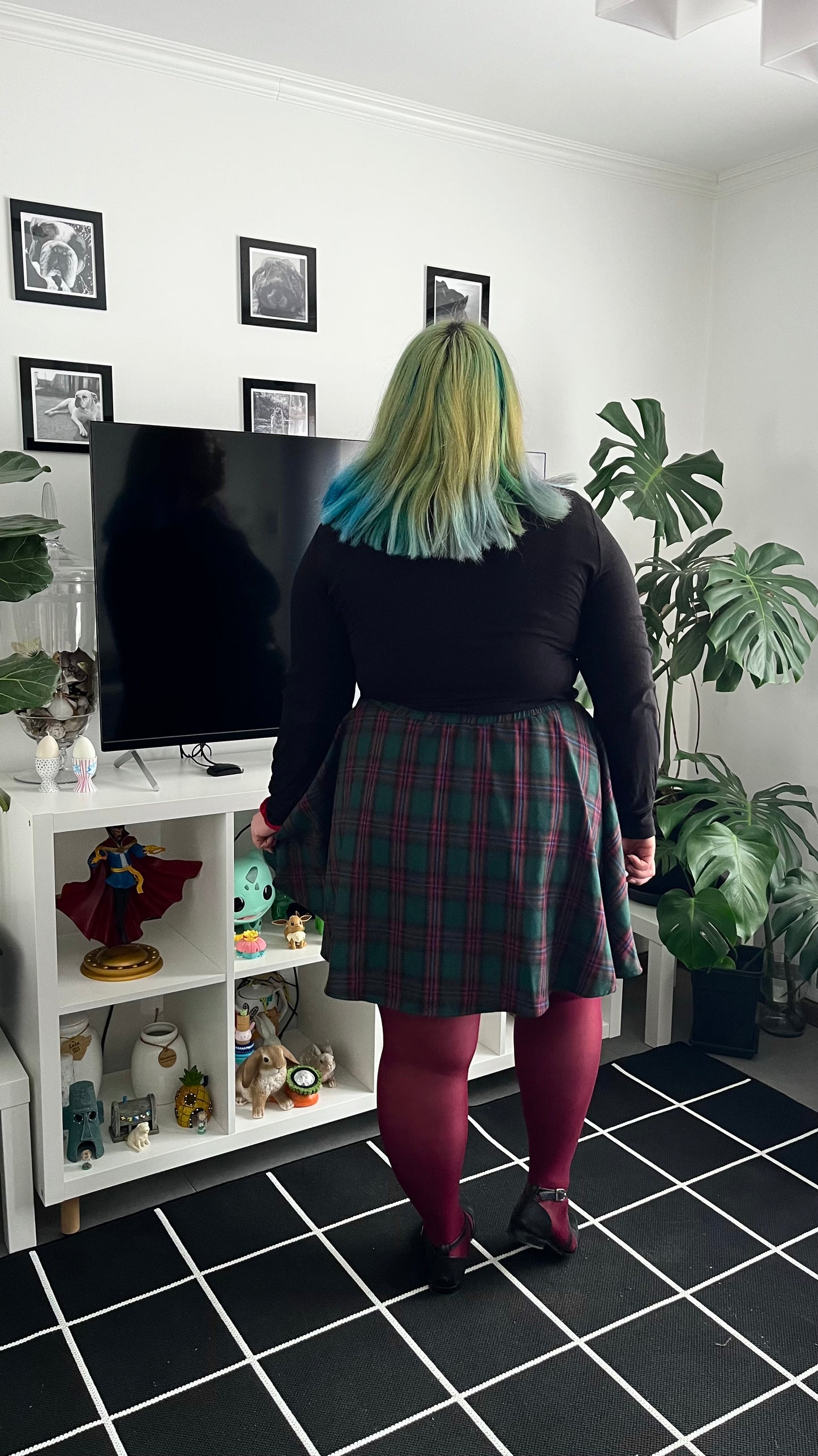 Mini falda Domi tartan verde rojo