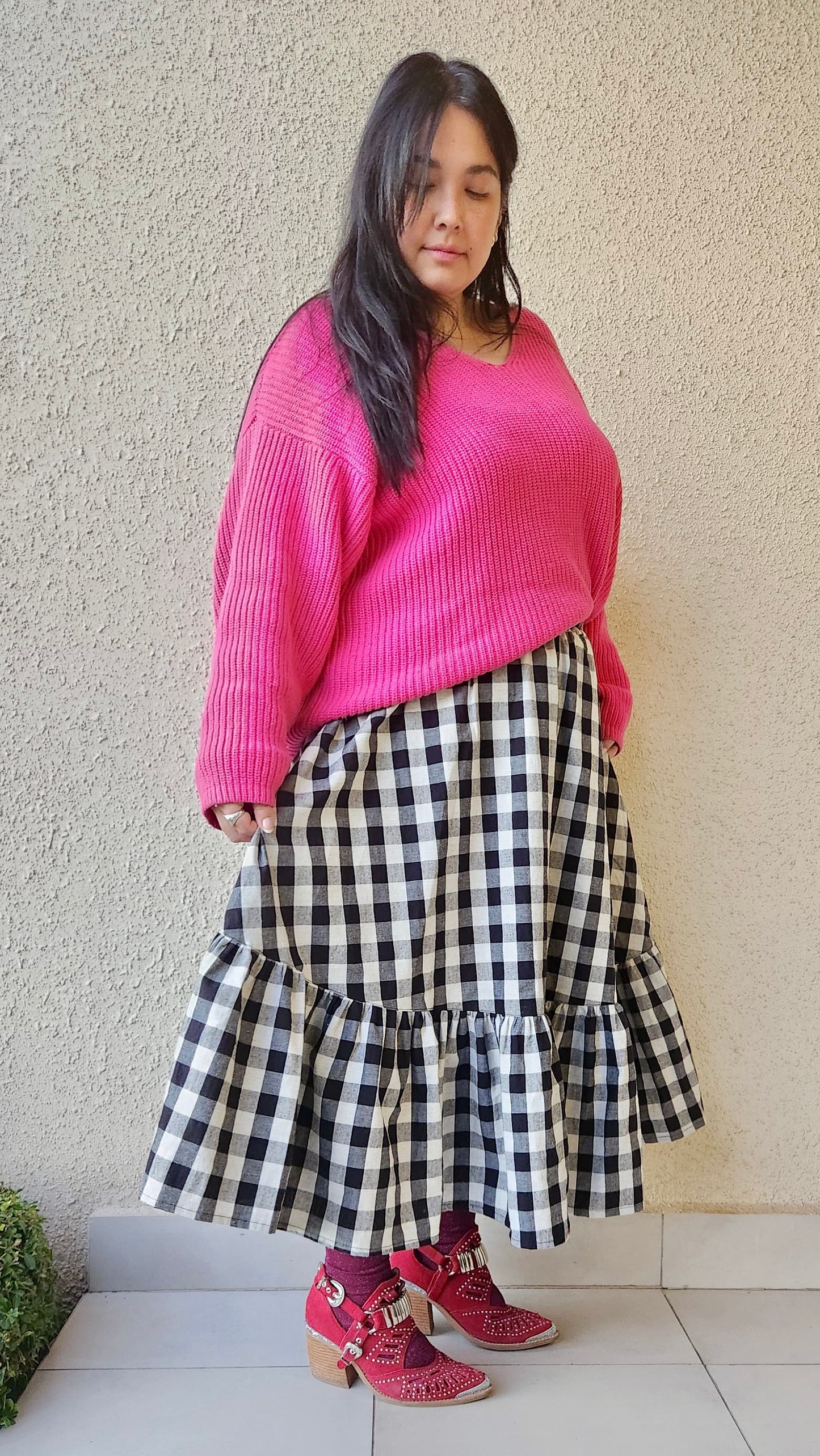 Falda Maya Midi minorca negro