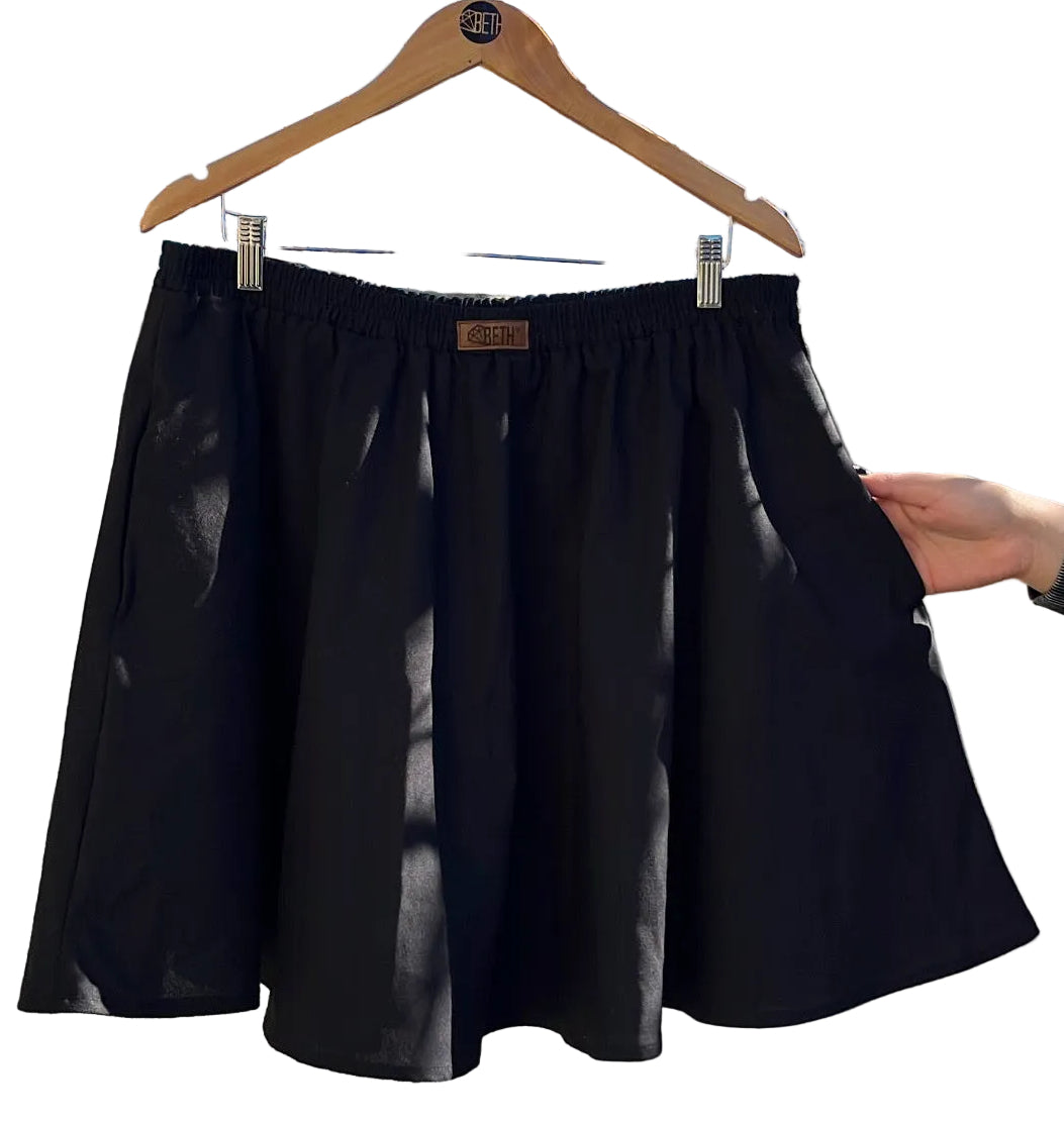 Mini Falda Domi lino negro