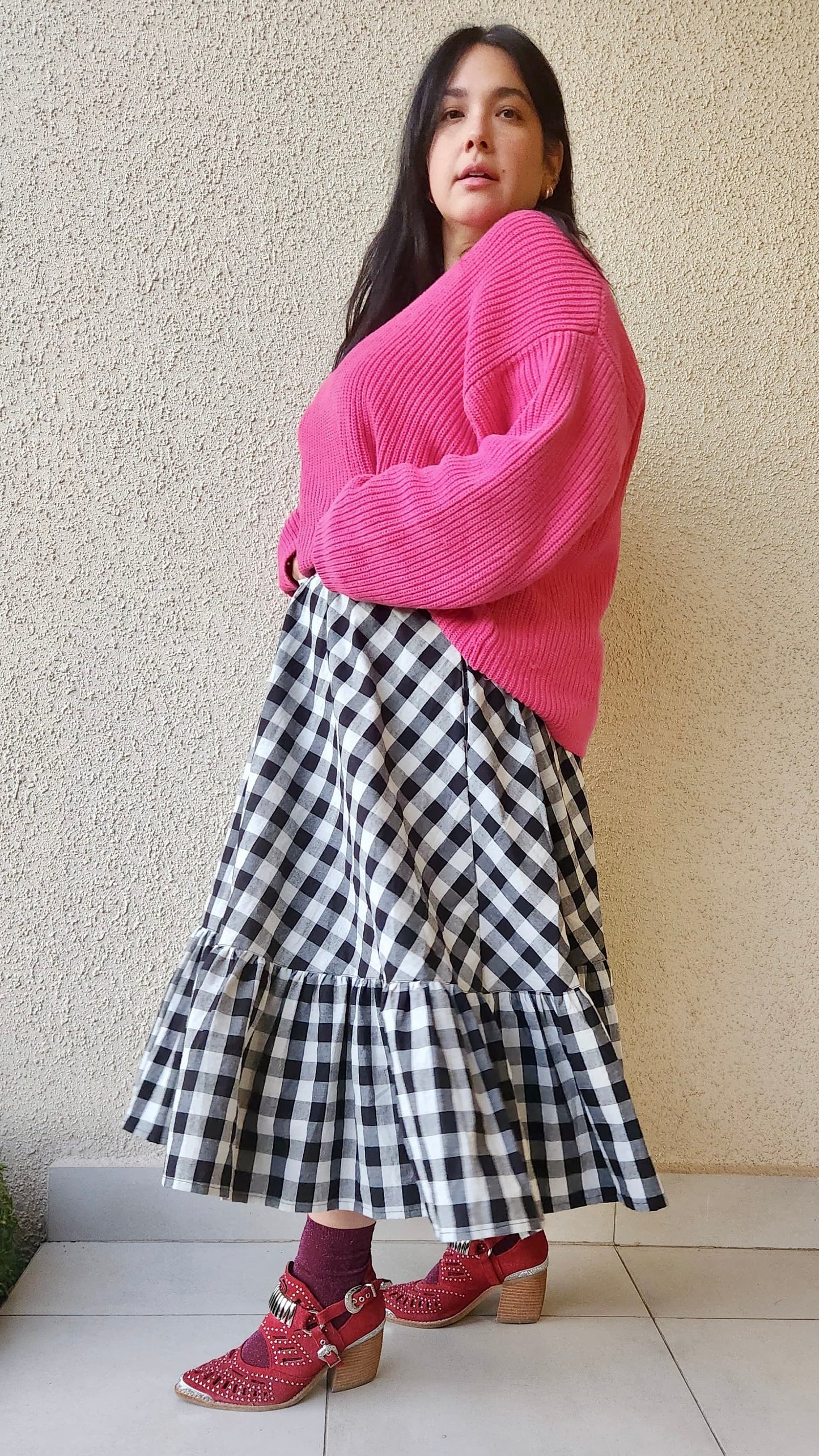 Falda Maya Midi minorca negro