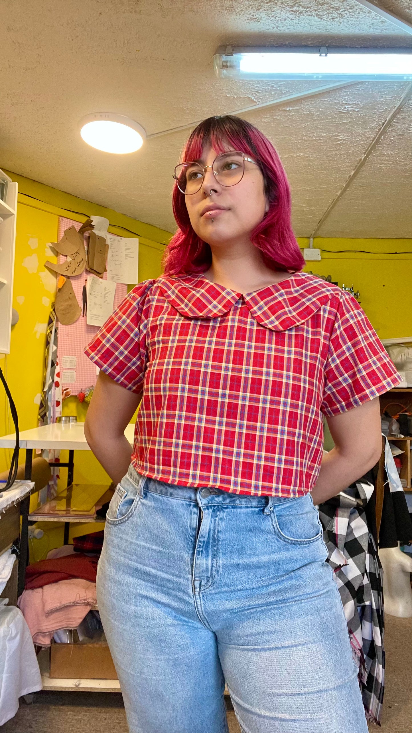 Blusa Bebé tartán rojo