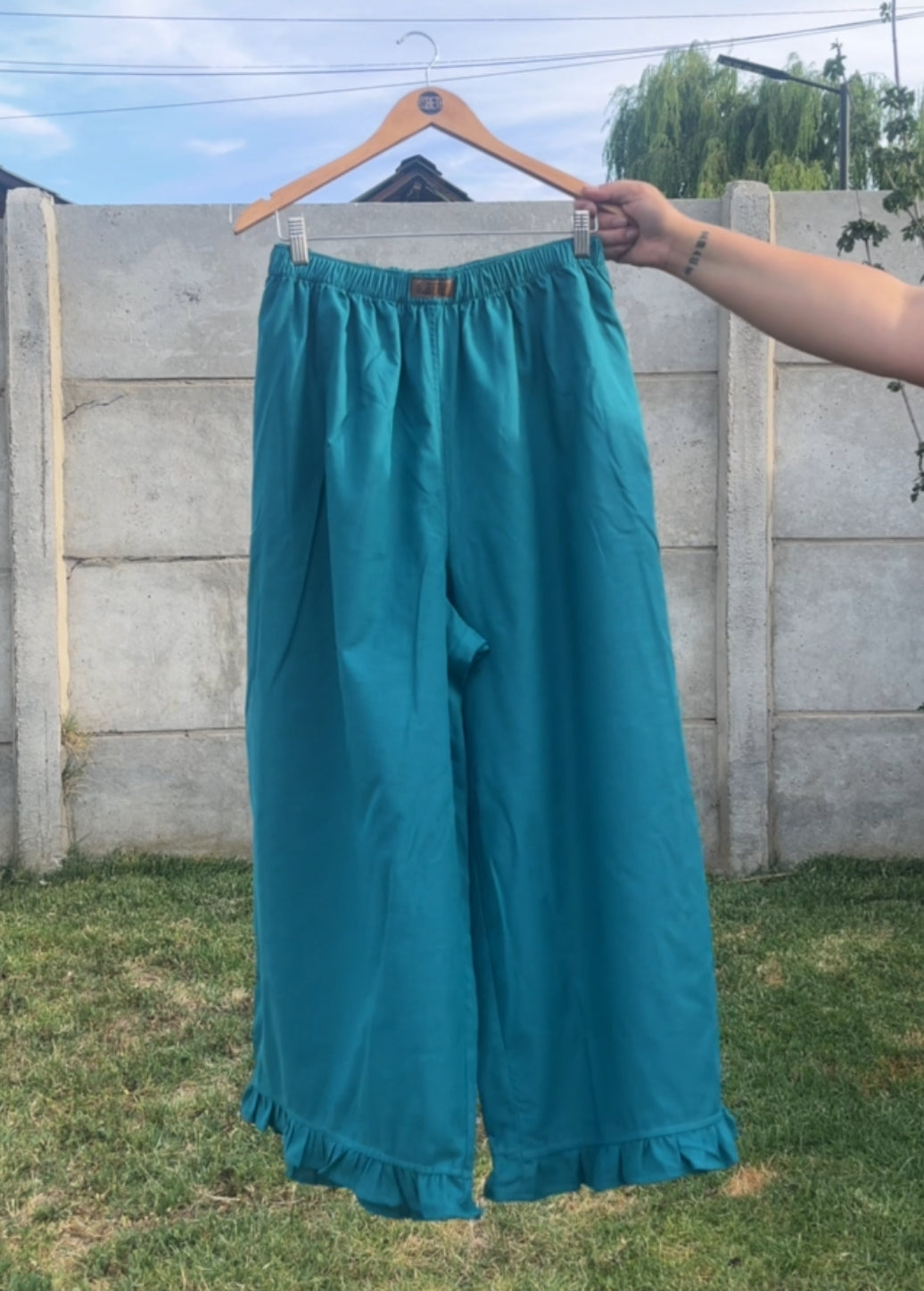Culotte Lillie lino petróleo (vuelito corto)