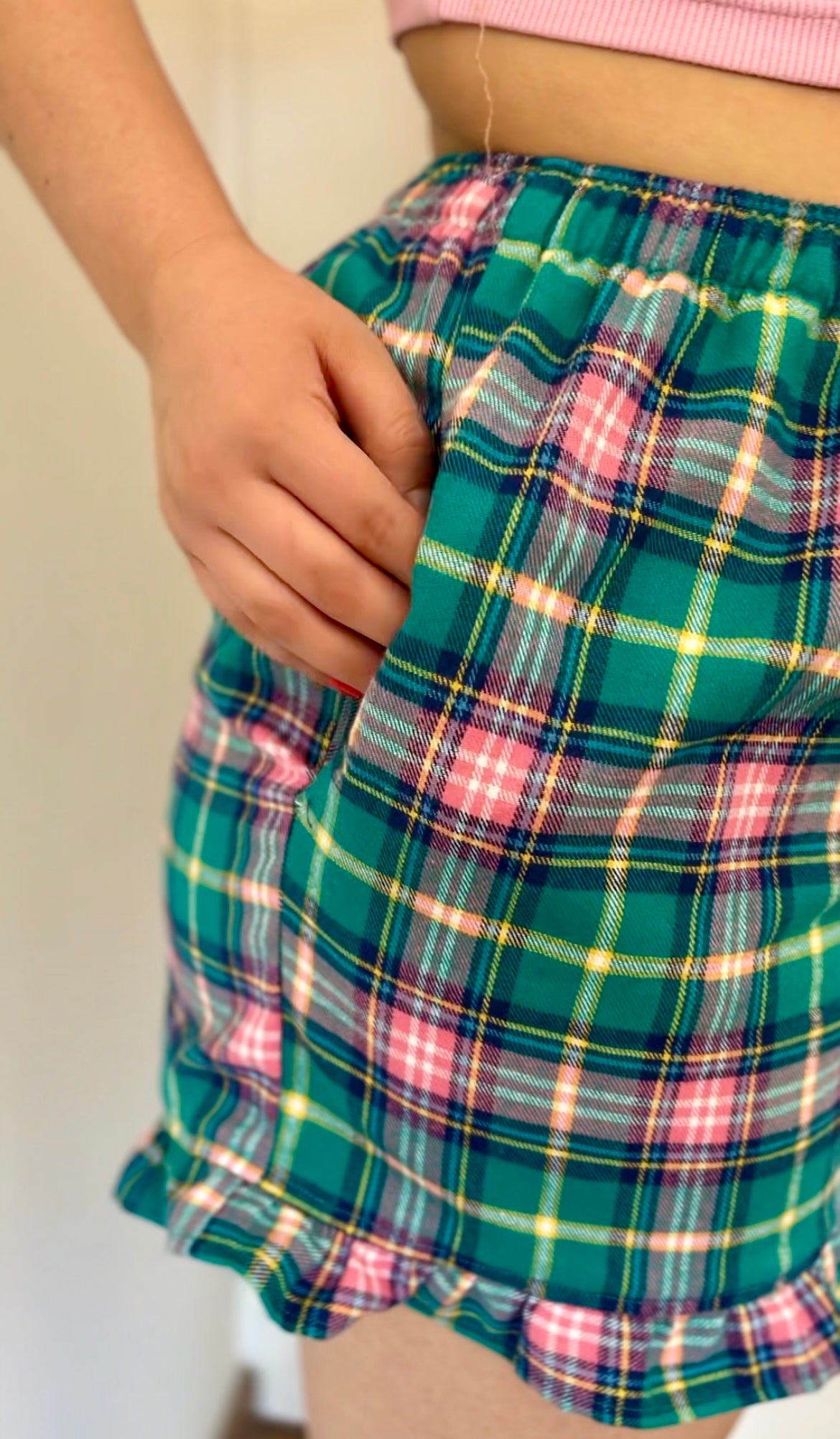 Short Lillie tartán turquesa