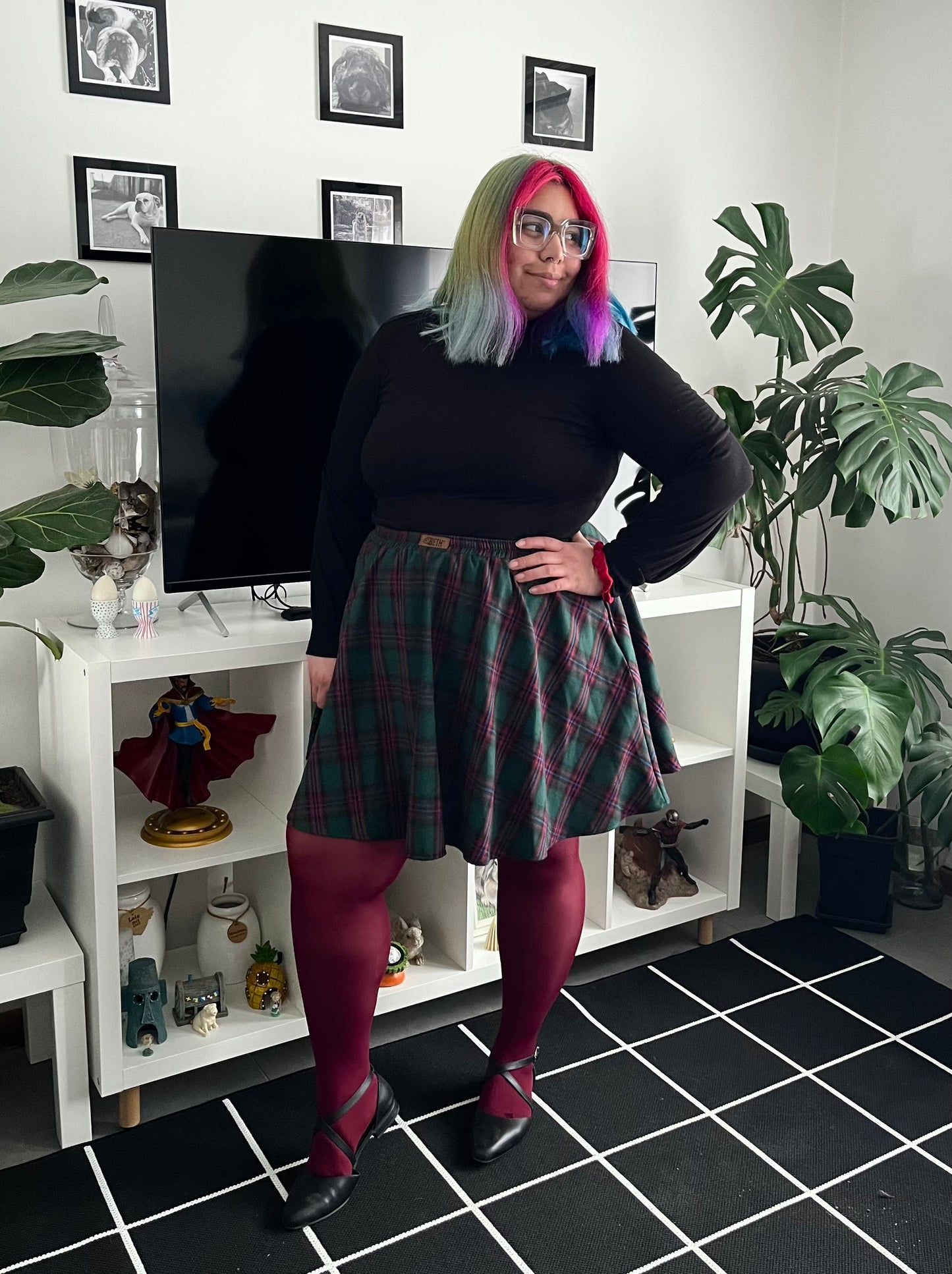 Mini falda Domi tartan verde rojo