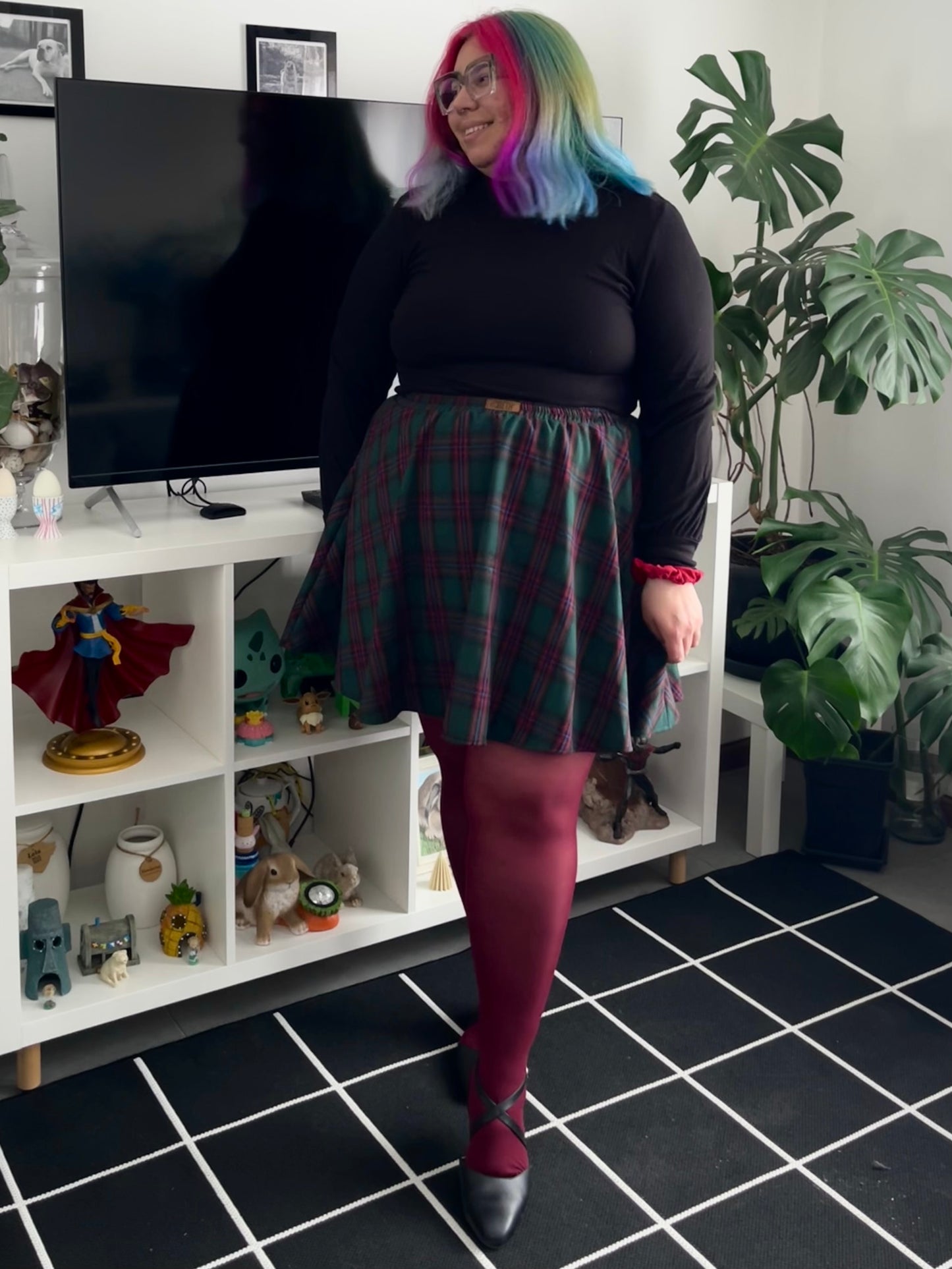 Mini falda Domi tartan verde rojo