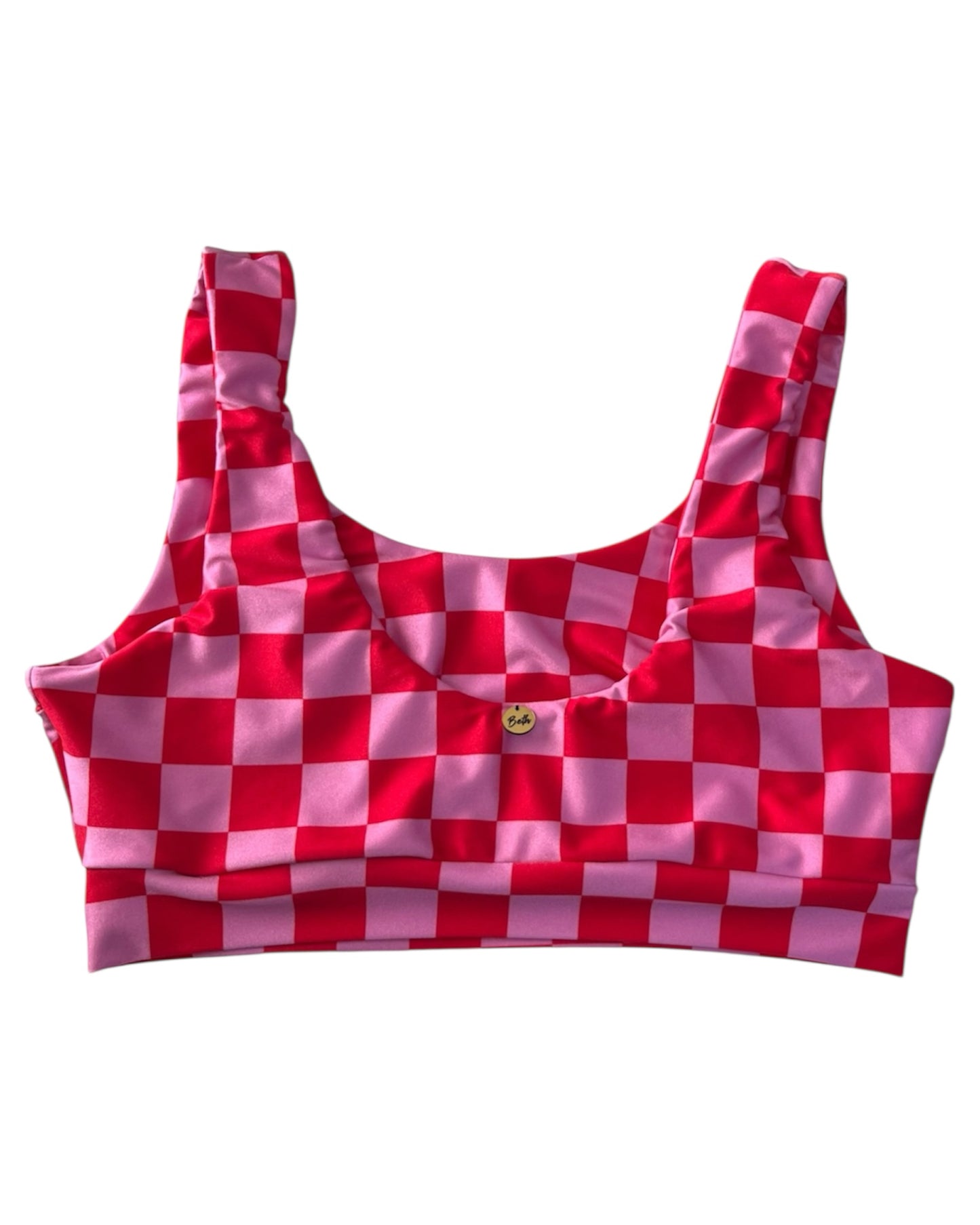 Top knot chess rojo/rosado