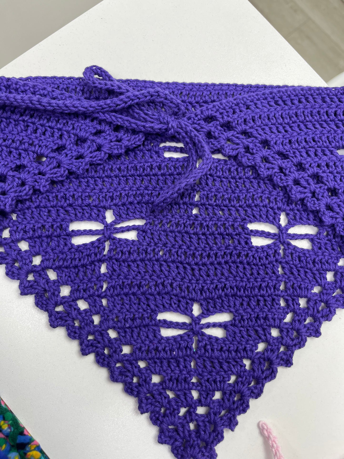 Bandana crochet libélulas