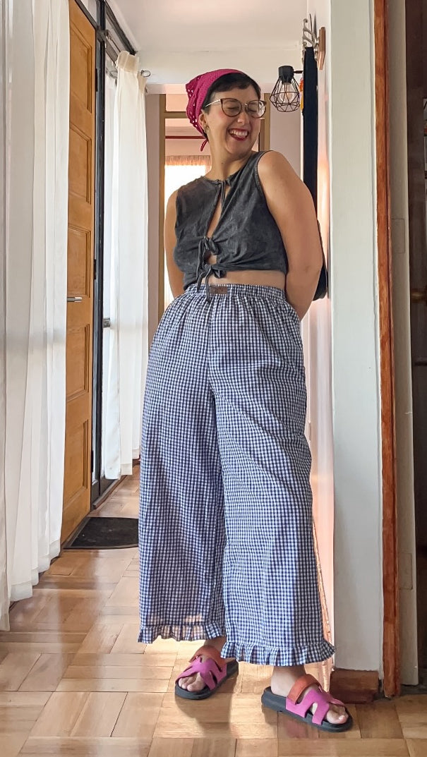 Culotte Lillie Vichy azul marino