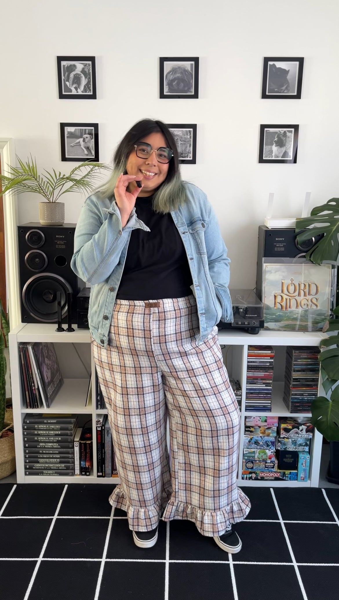 Culotte Lillie tartan blanco