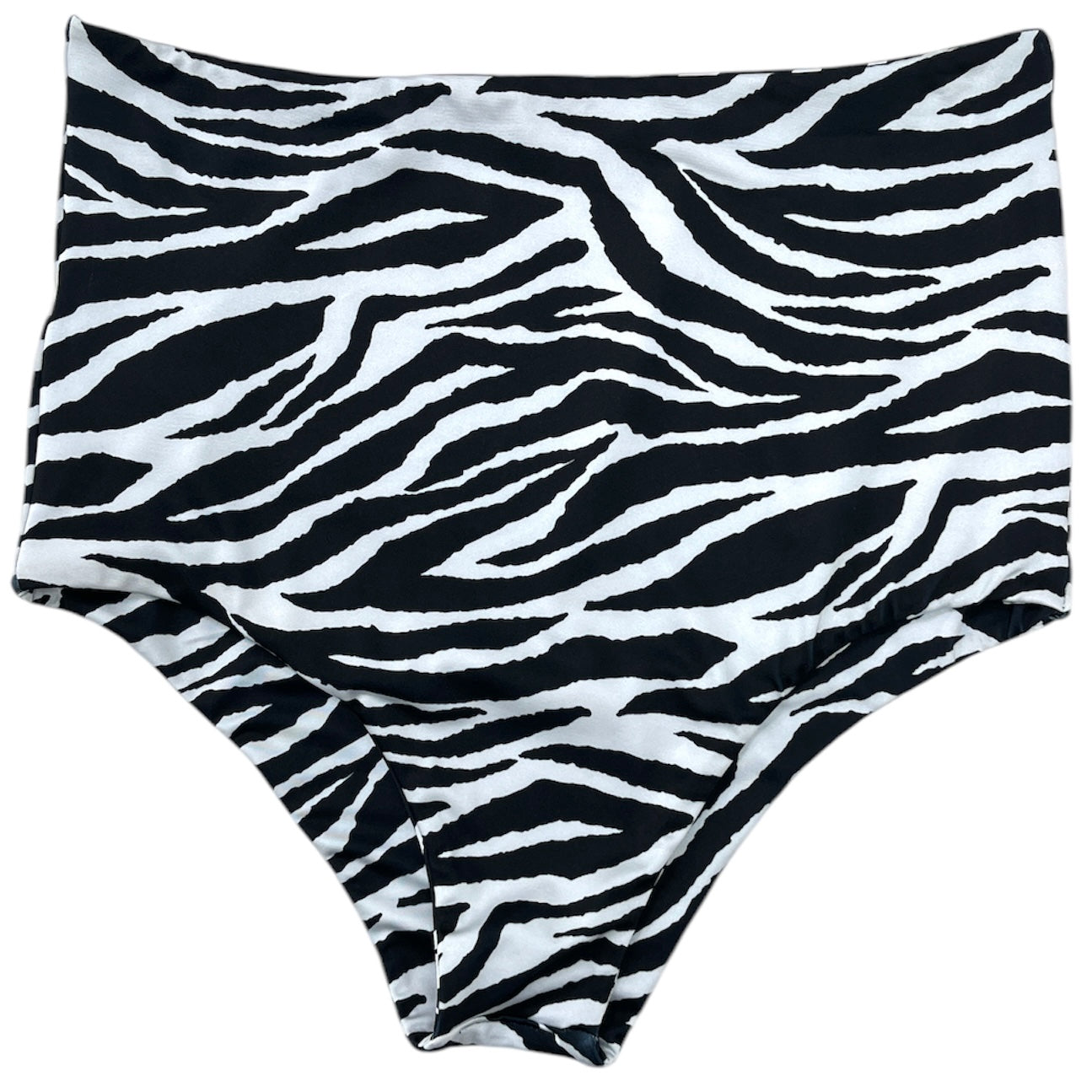Calzón tiro alto regular bikini cebra blanco y negro
