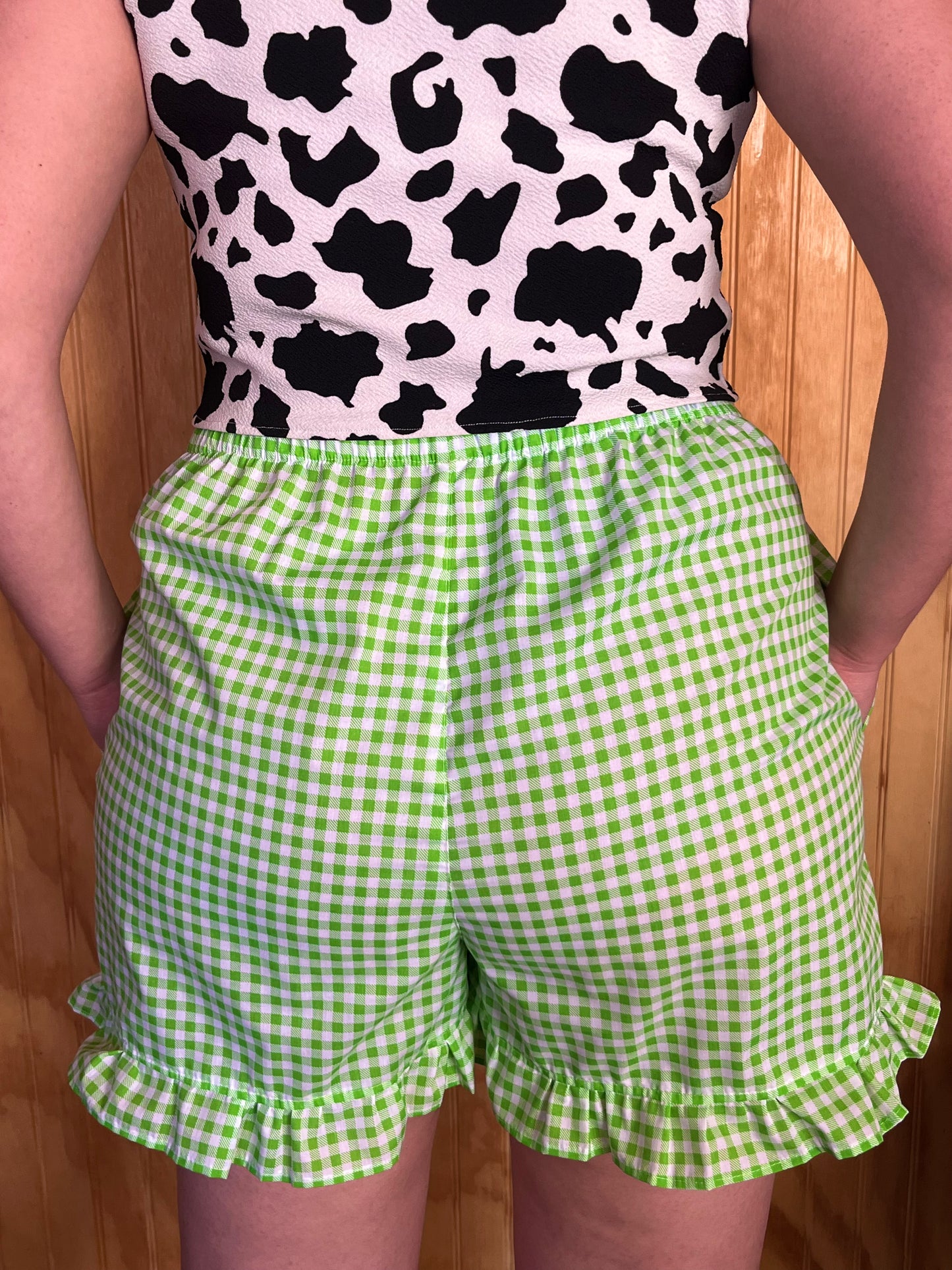 Short Lillie vichy verde manzana