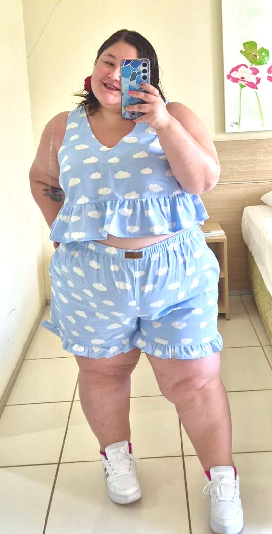 Blusa Piti celeste nubes