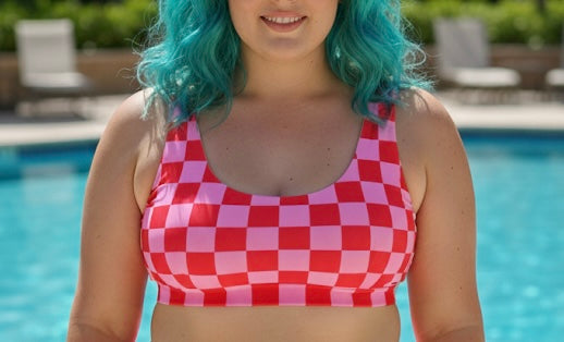 Top knot chess rojo/rosado