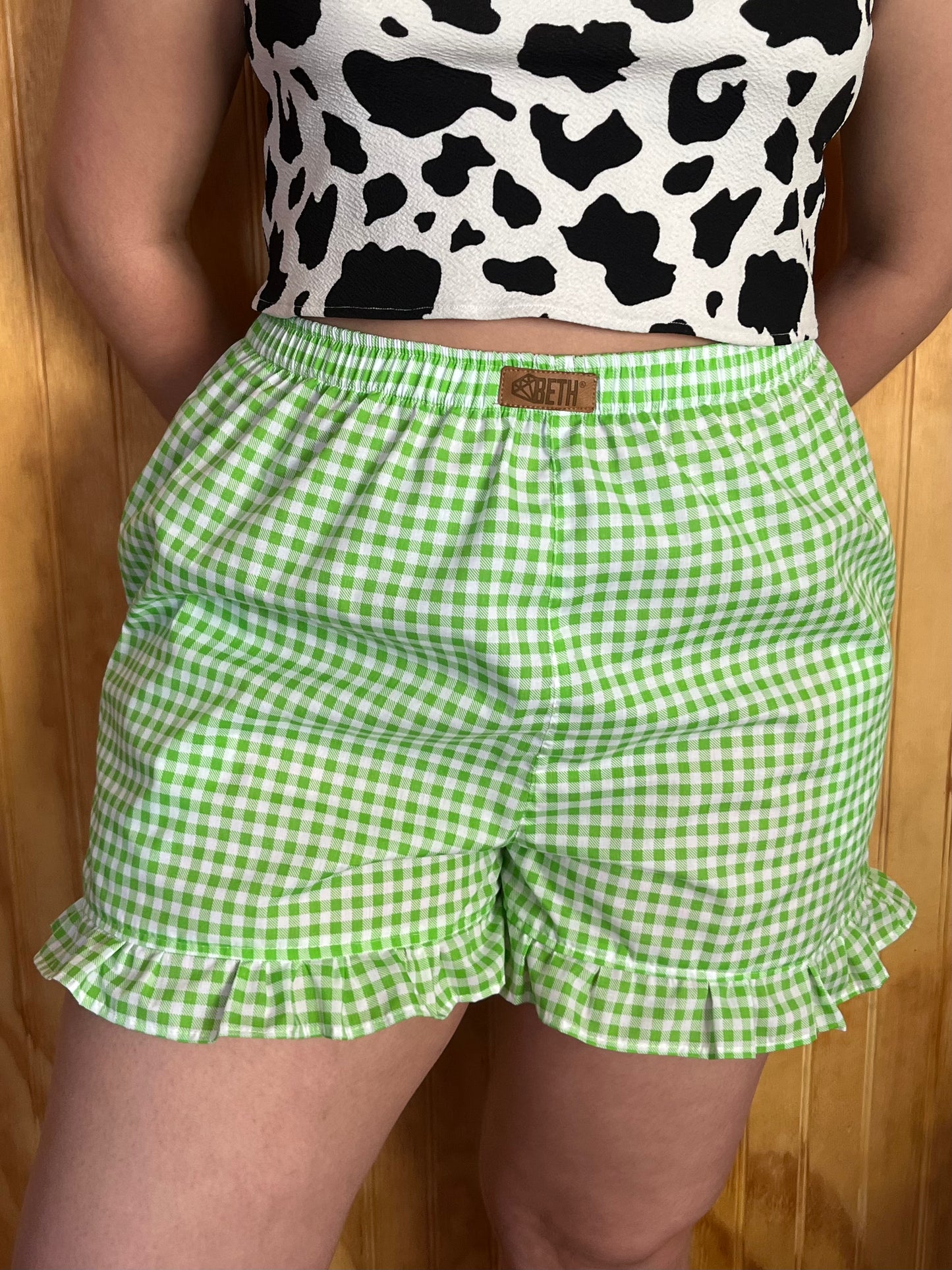 Short Lillie vichy verde manzana