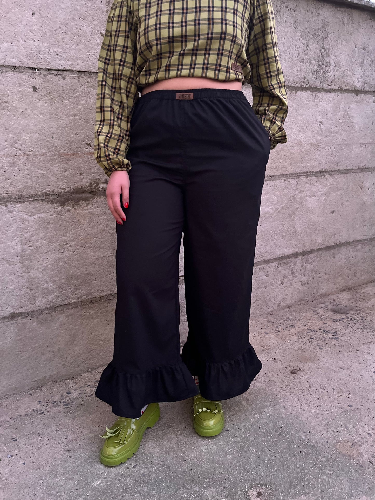 Culotte Lillie Lino negro (vuelito largo)