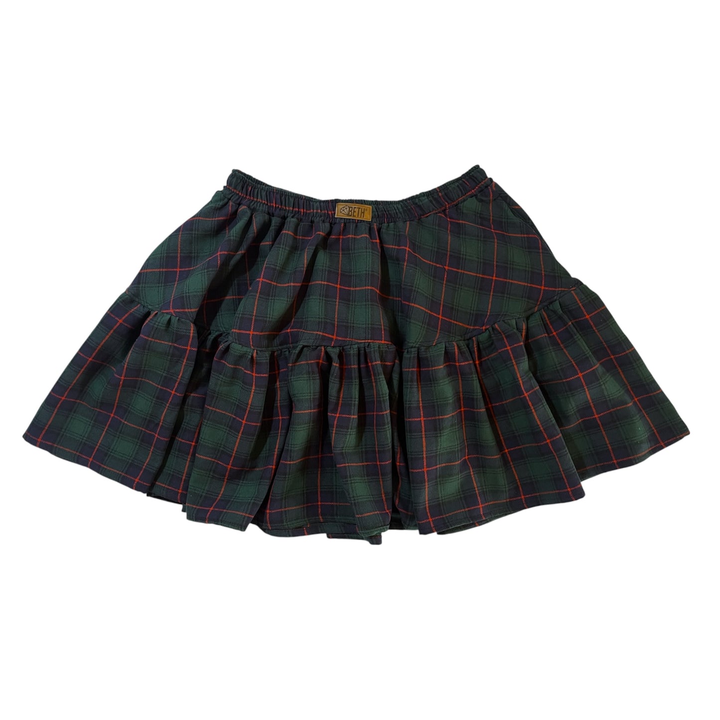 Mini Falda Maya tartán verde botella, azul marino y rojo