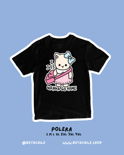 Solo quiero ir a casa 🥲🐰 polera negro