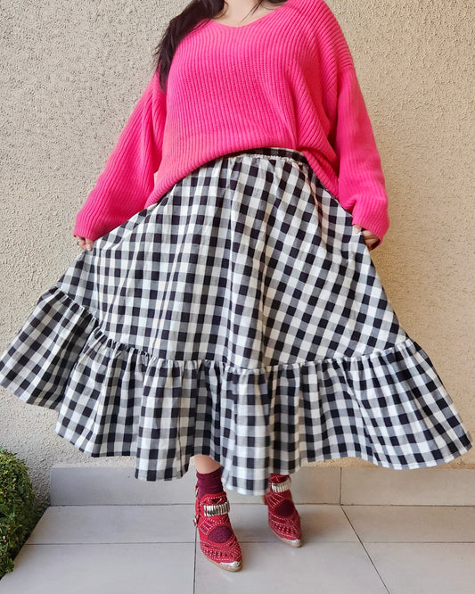Falda Maya Midi minorca negro