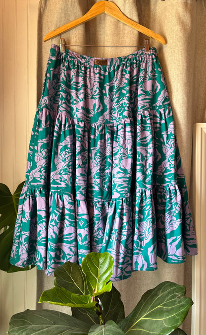 Falda Cassie lila y verde