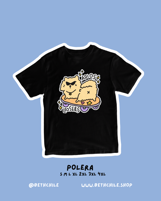 Adios losers 😜 perrito 🐕 polera negra