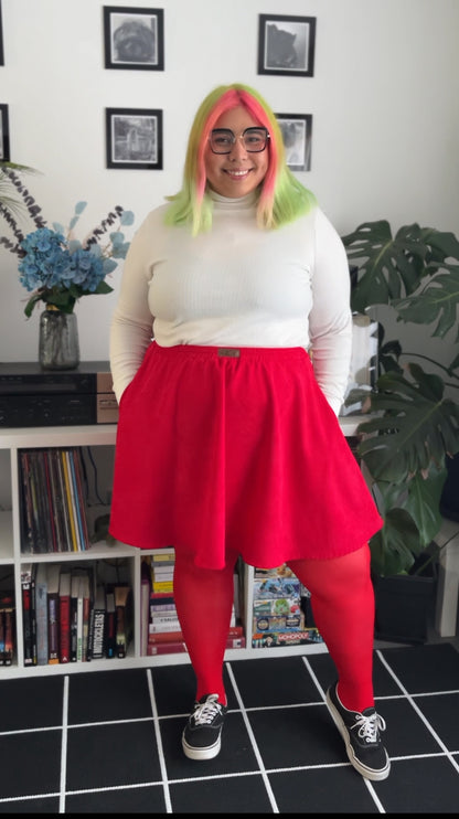 Mini falda Domi cotelé rojo