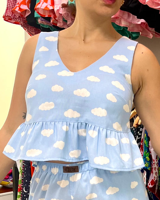 Blusa Piti celeste nubes