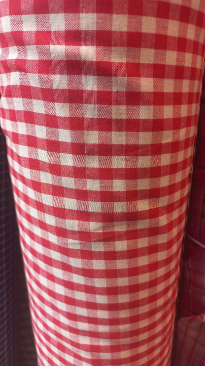 Falda Maya Midi Vichy rojo