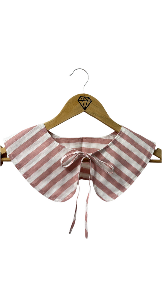 Collar textil cuello bobo adulto rayas palo rosa