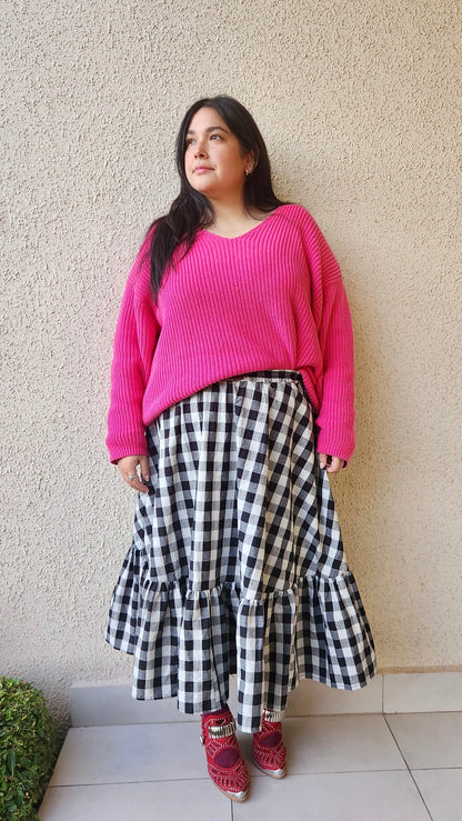 Falda Maya Midi minorca negro