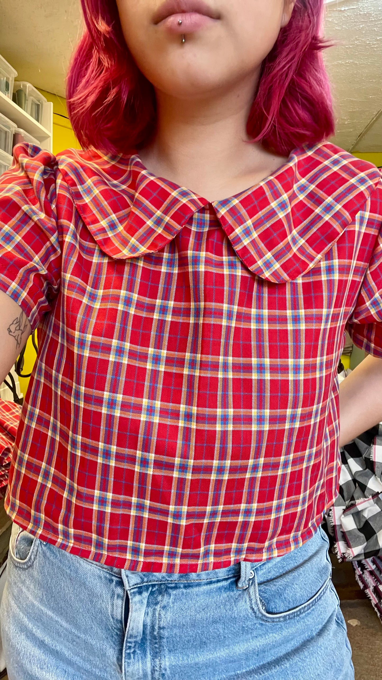 Blusa Bebé tartán rojo