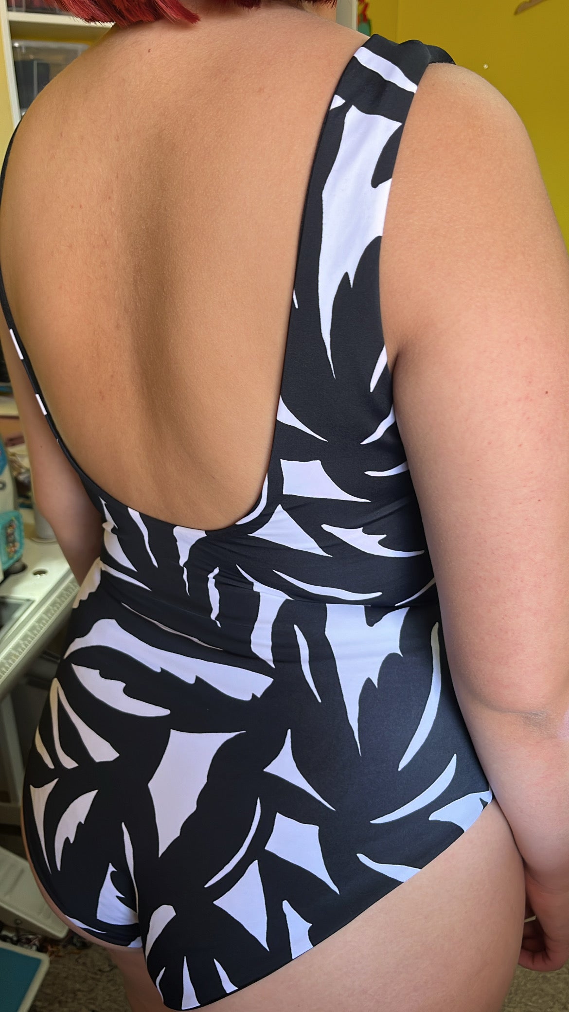 Bañador una pieza Francisca hojas negro reversible negro