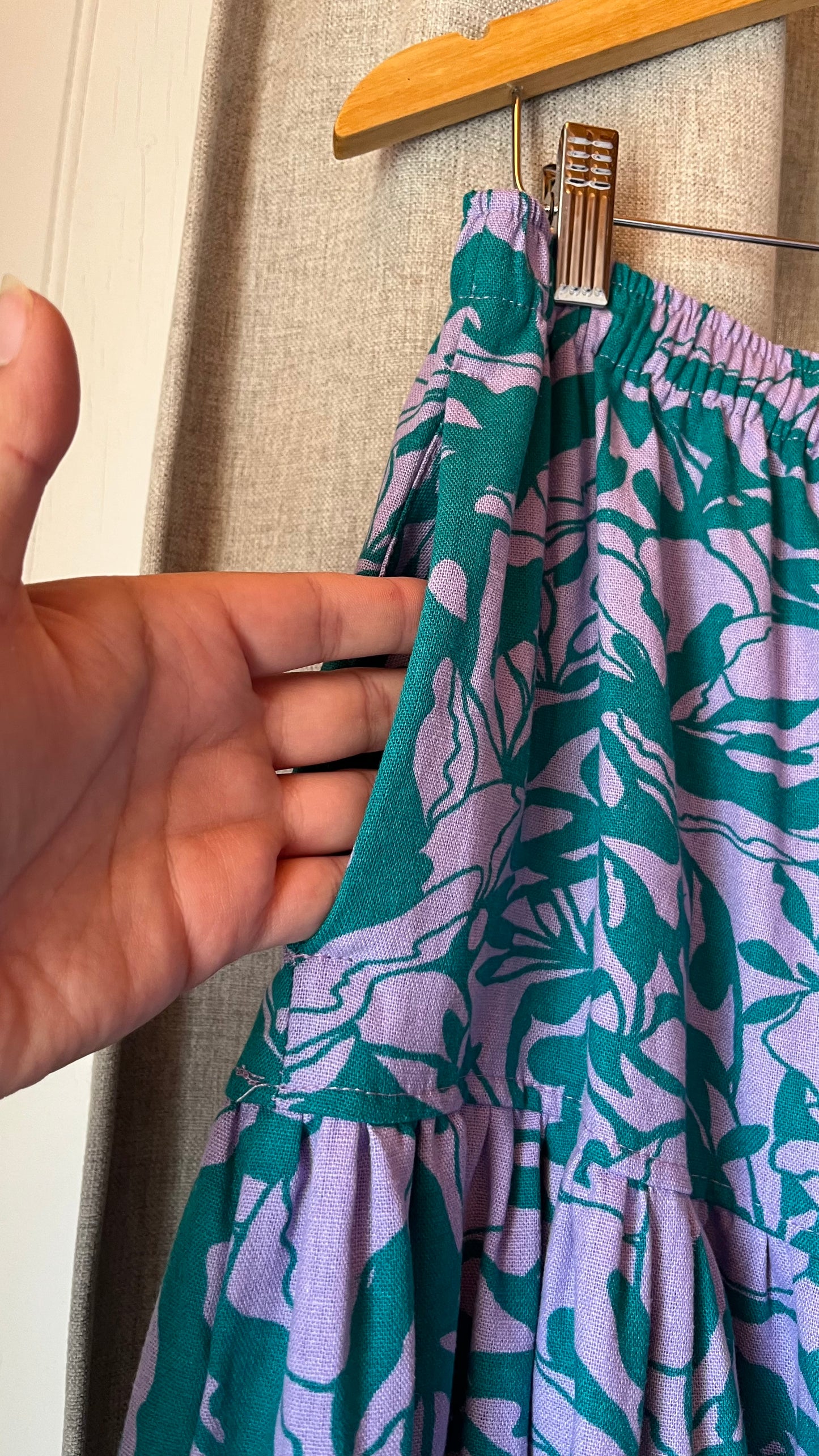 Falda Cassie lila y verde