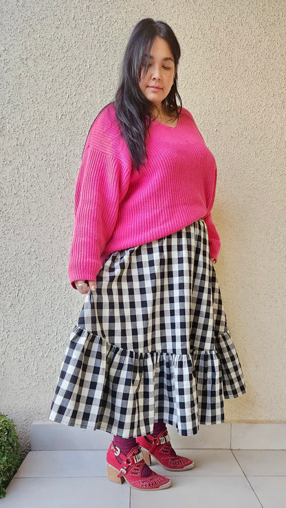 Falda Maya Midi minorca negro