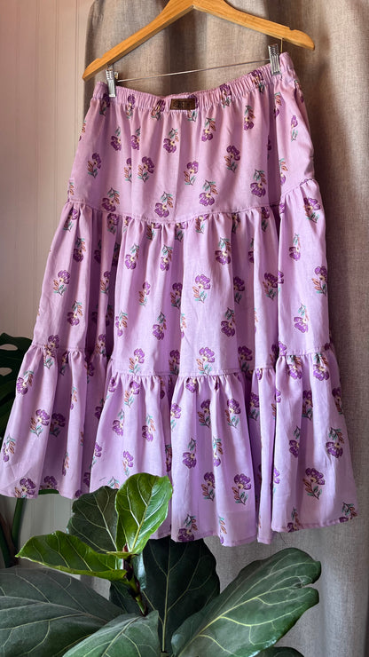 Falda Cassie lavanda flores