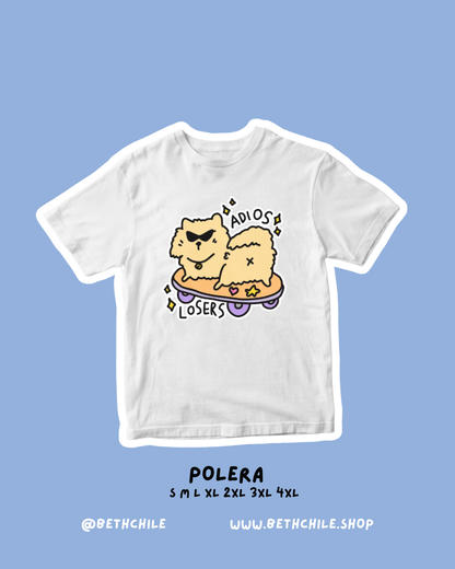 Adios losers 😜 perrito 🐕 polera blanca