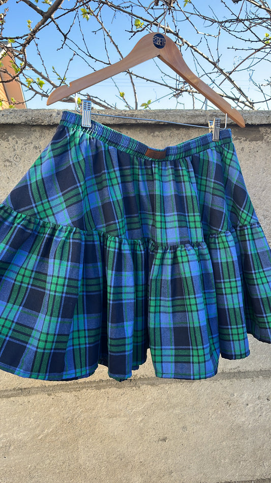 Mini falda Maya tartan azul y verde