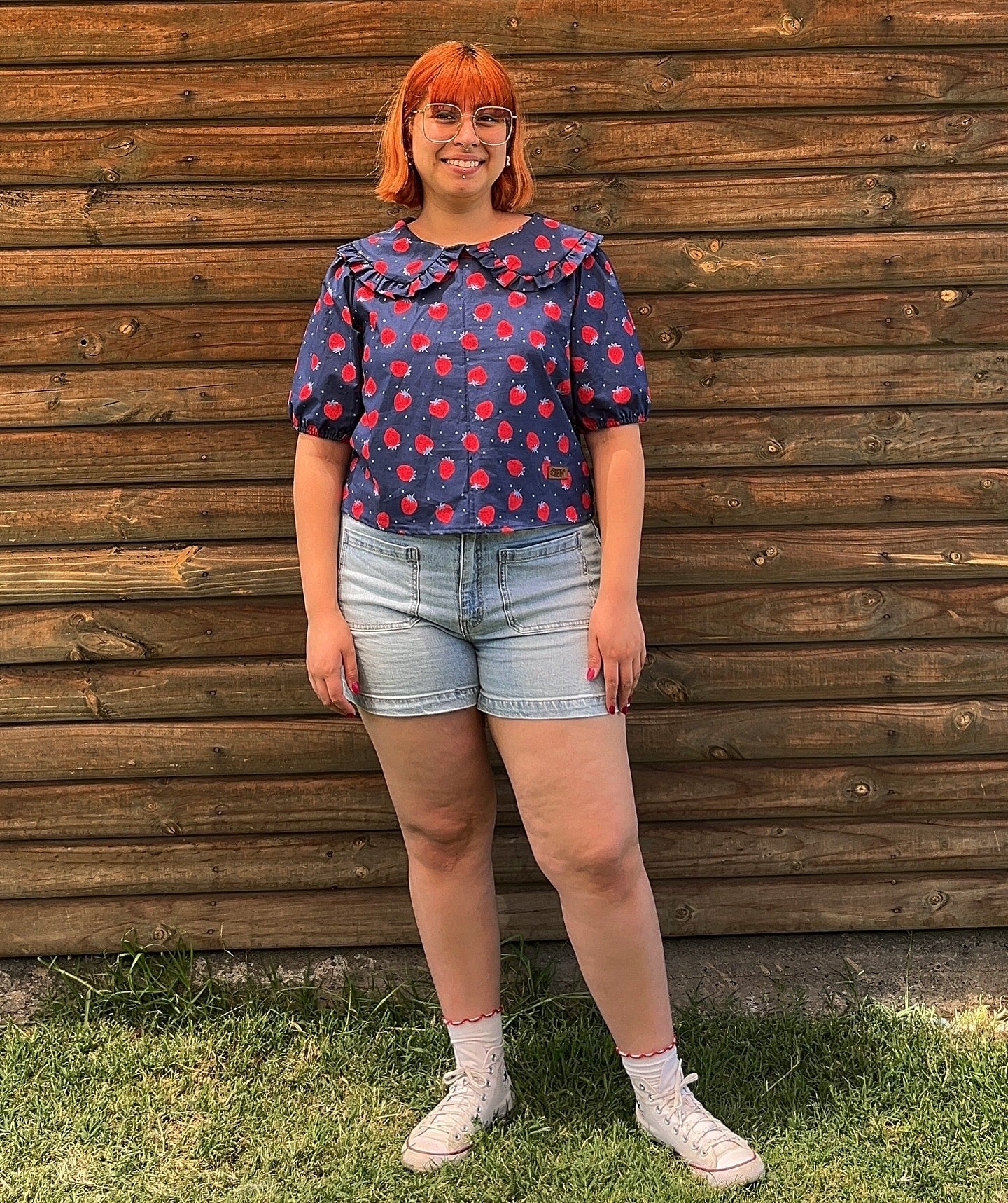 Blusa Tuttie azul frutillas