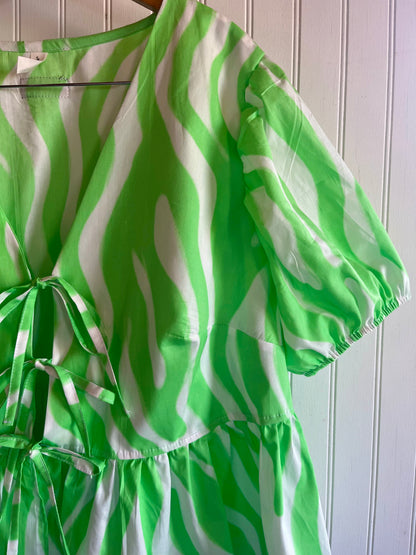 Blusa Pam cebra verde y blanco