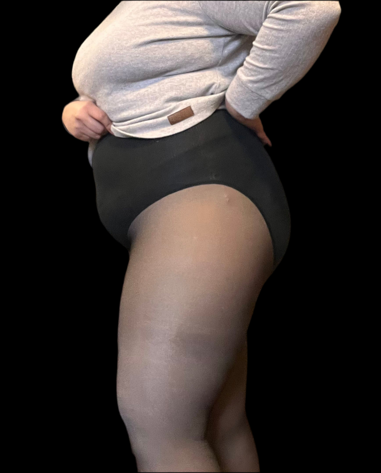 Panty térmica sin demarcación negro efecto piel beige unitalla de 42 a 52