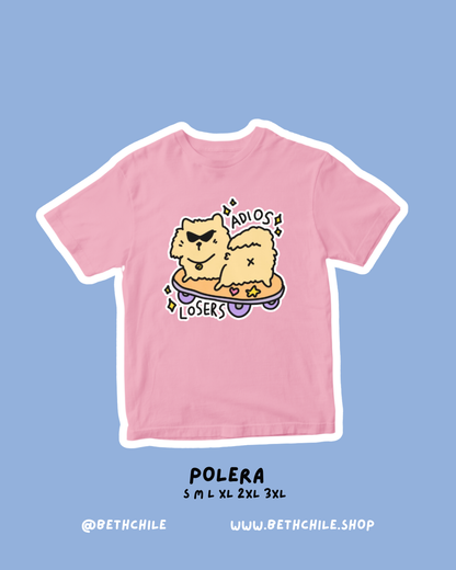 Adios losers 😜 perrito 🐕 polera rosa