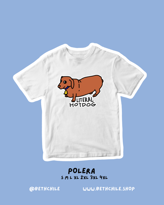 Literal hot dog 🐾🌭 polera blanca