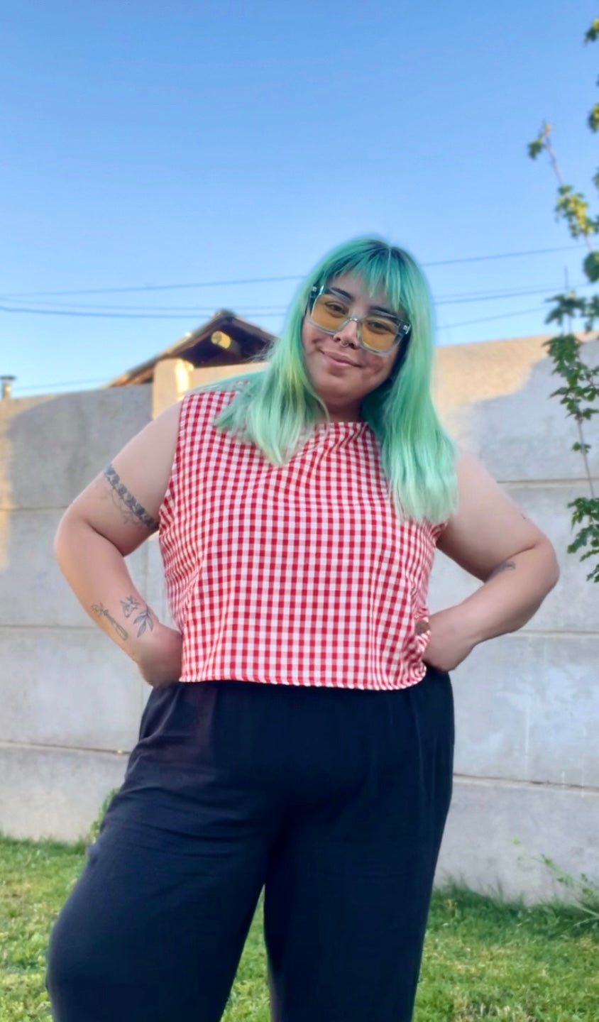 Blusa Roxie Vichy rojo