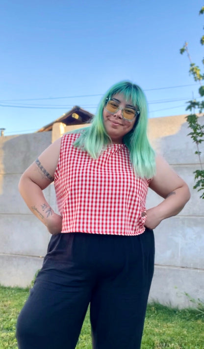 Blusa Roxie Vichy rojo